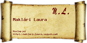 Maklári Laura névjegykártya